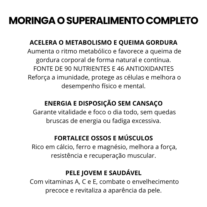 Combo Feno Grego + Moringa + Ashwagandha + Maca Peruana Negra