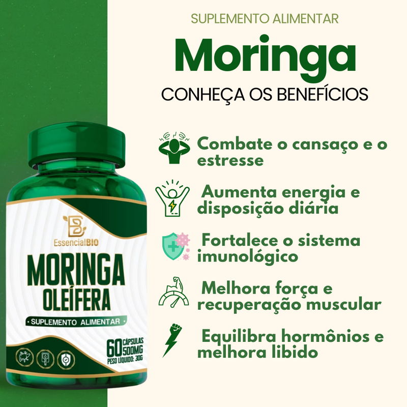 Combo Feno Grego + Moringa + Ashwagandha + Maca Peruana Negra